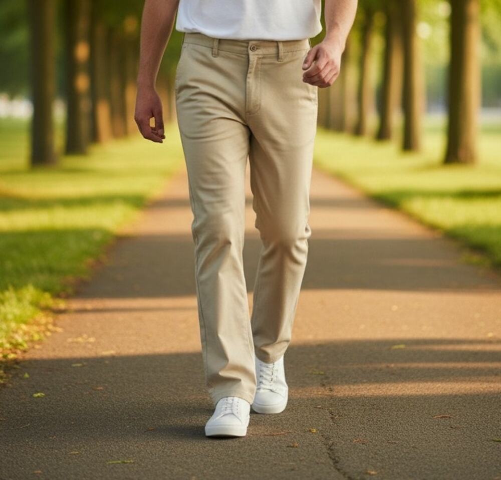 Haggar Men's Khaki Pants 32x30 Tan Brown Cotton Blend Straight Leg Flat Front